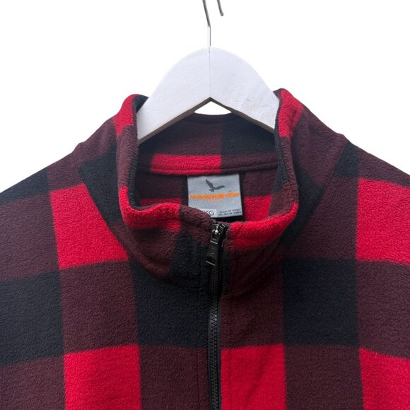 Hawke & Co Buffalo Check Fleece Jacket XL Zip Mock Neck Mens Pullover - Picture 7 of 8